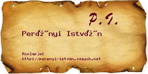 Perényi István névjegykártya